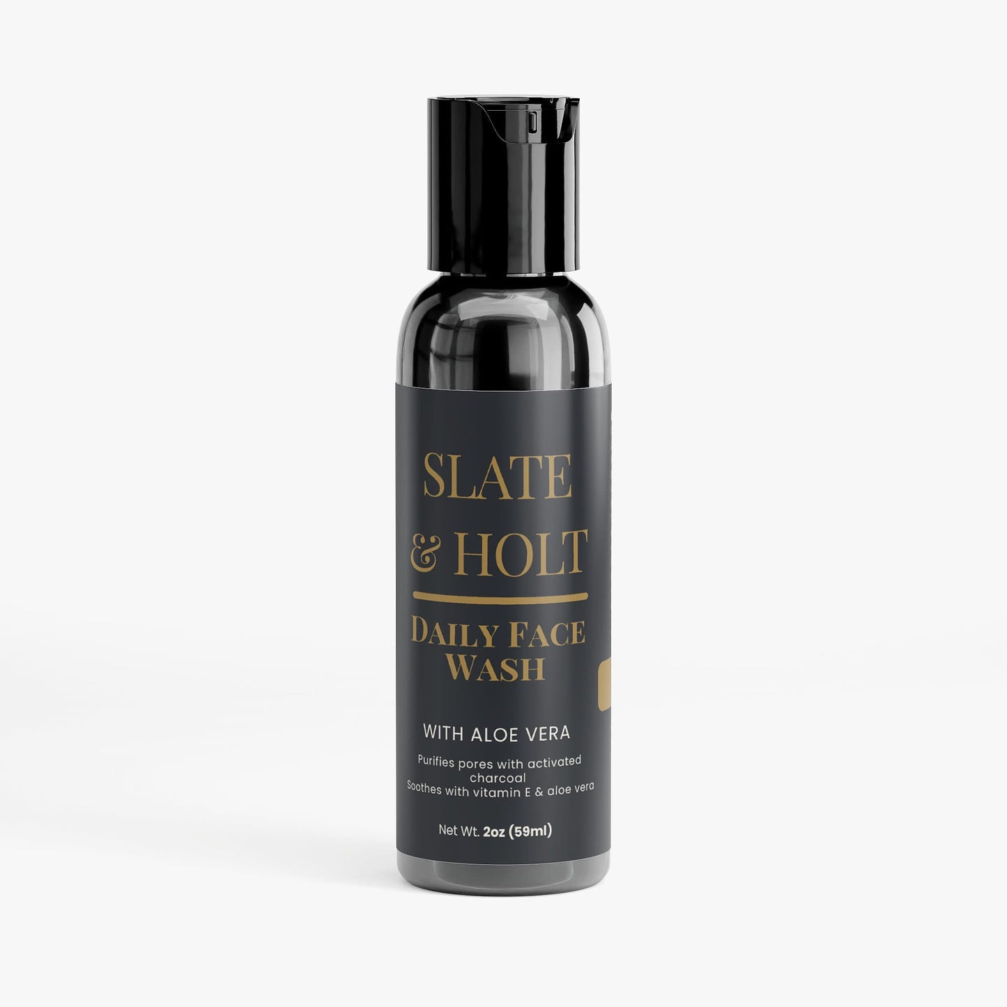 Bottle of Slate & Holt Daily Face Wash with Aloe Vera on a white background