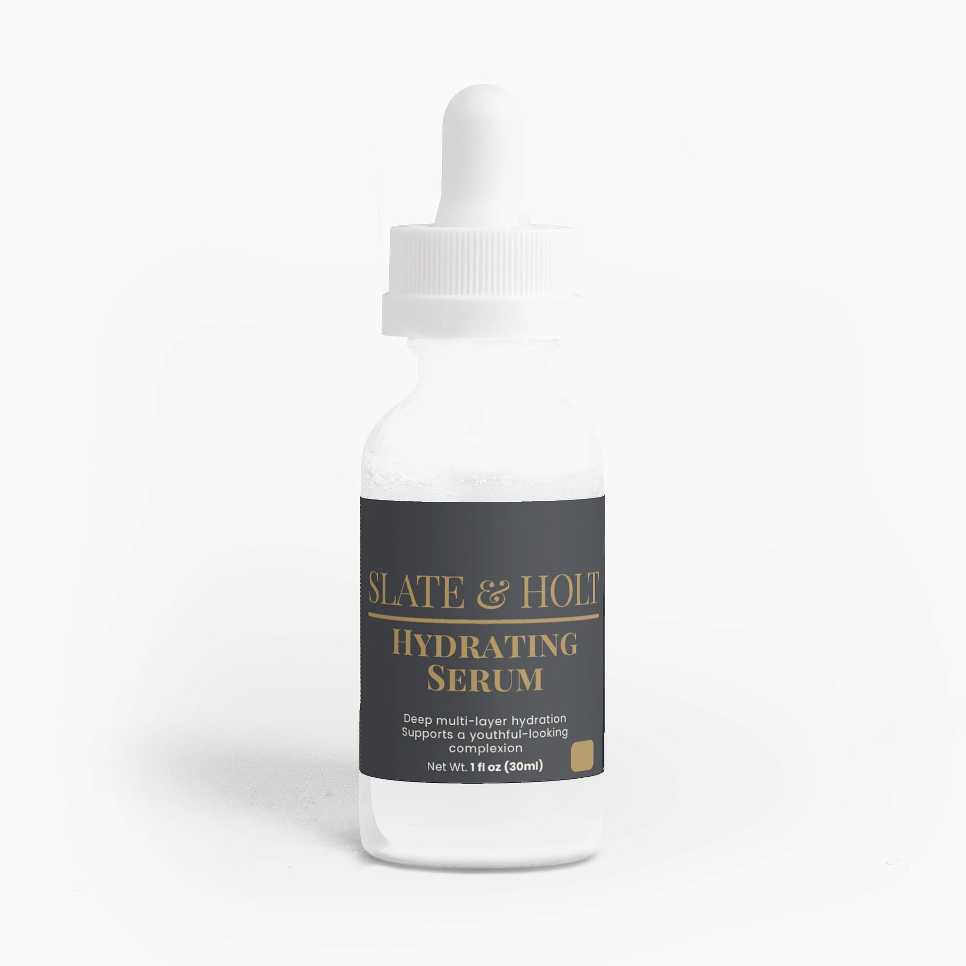 Slate & Holt hydrating serum bottle on a white background