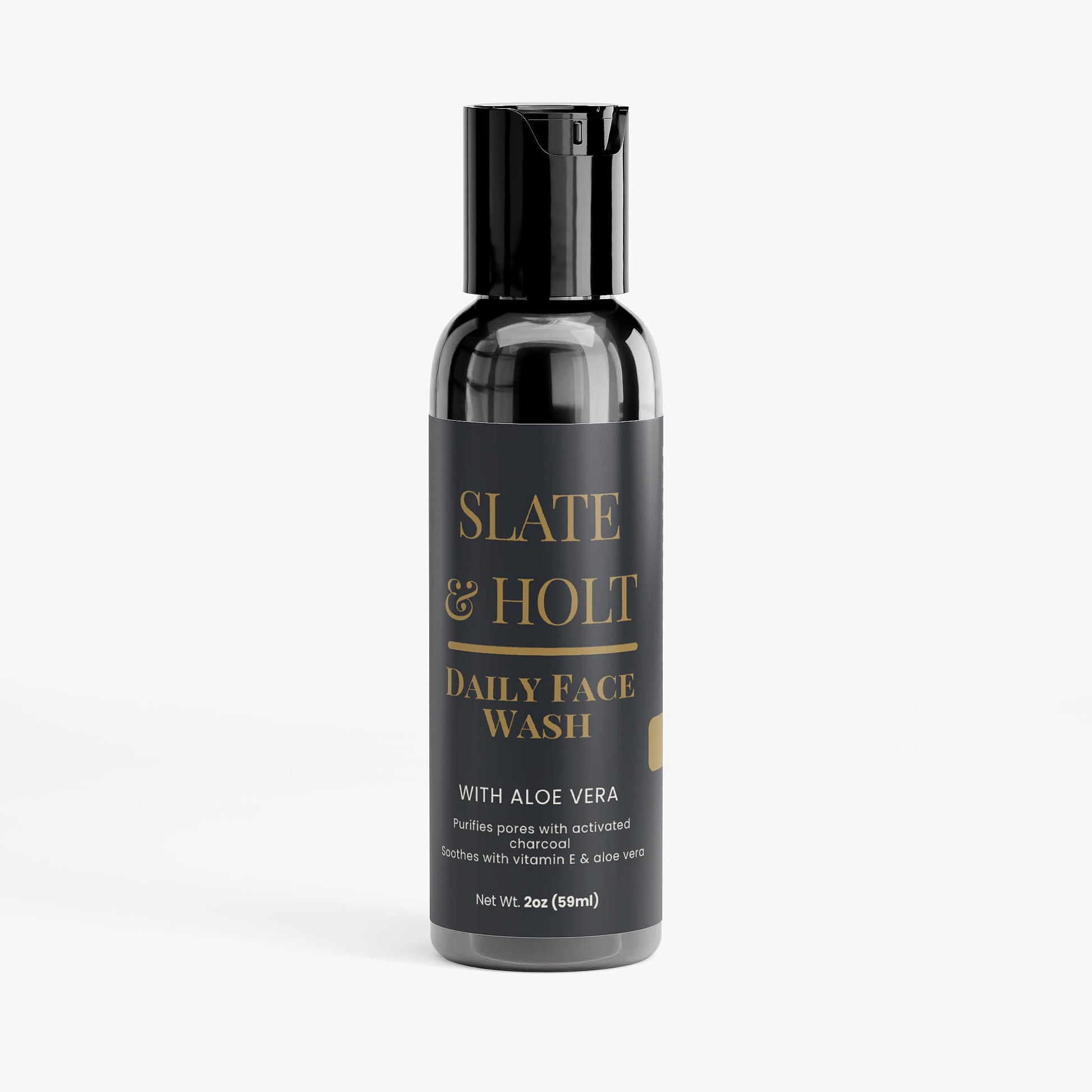 Bottle of Slate & Holt Daily Face Wash with Aloe Vera on a white background